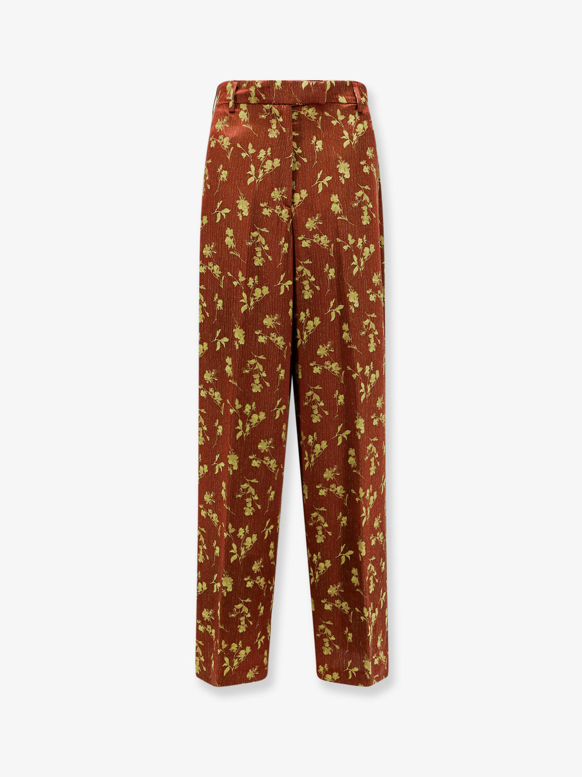 Viscose blend trousers with floral pattern