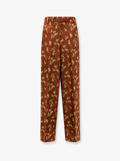 Viscose blend trousers with floral pattern thumbnail