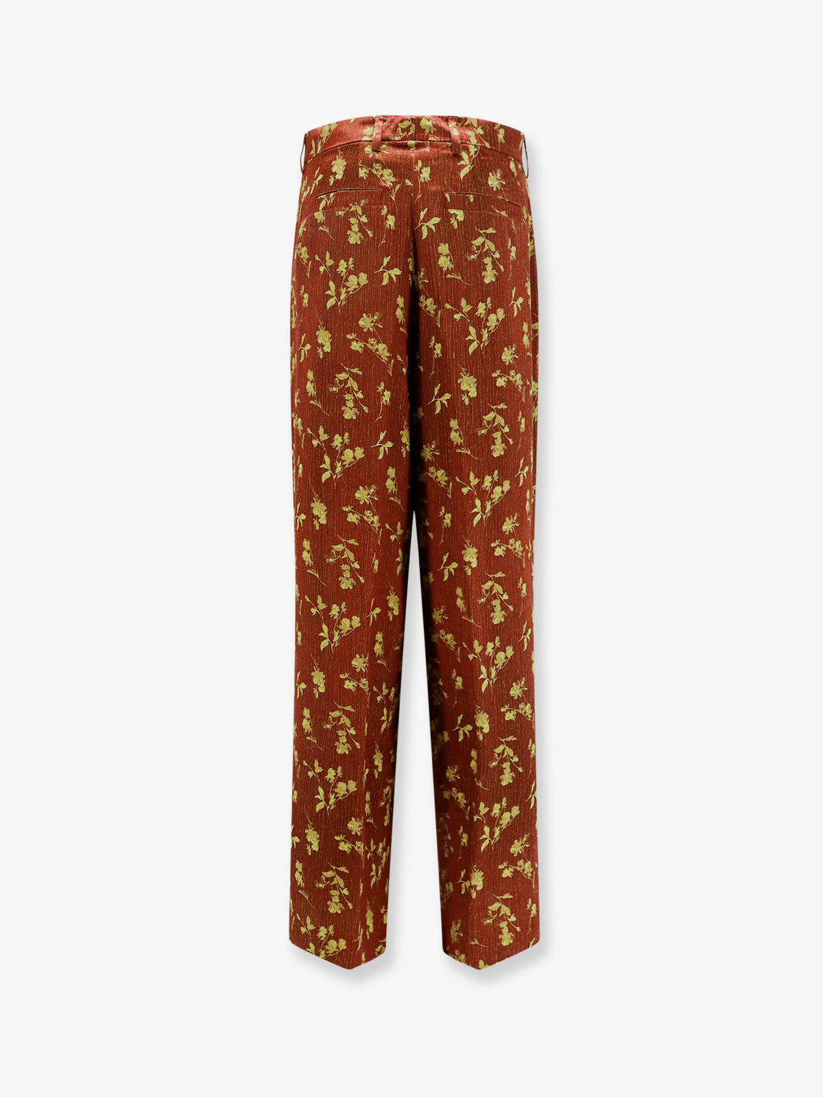 Viscose blend trousers with floral pattern