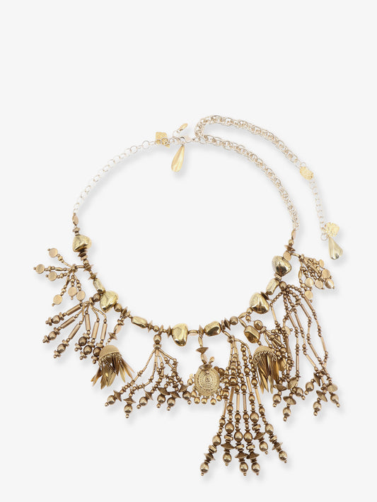 Tassel Pendant brass and resin necklace