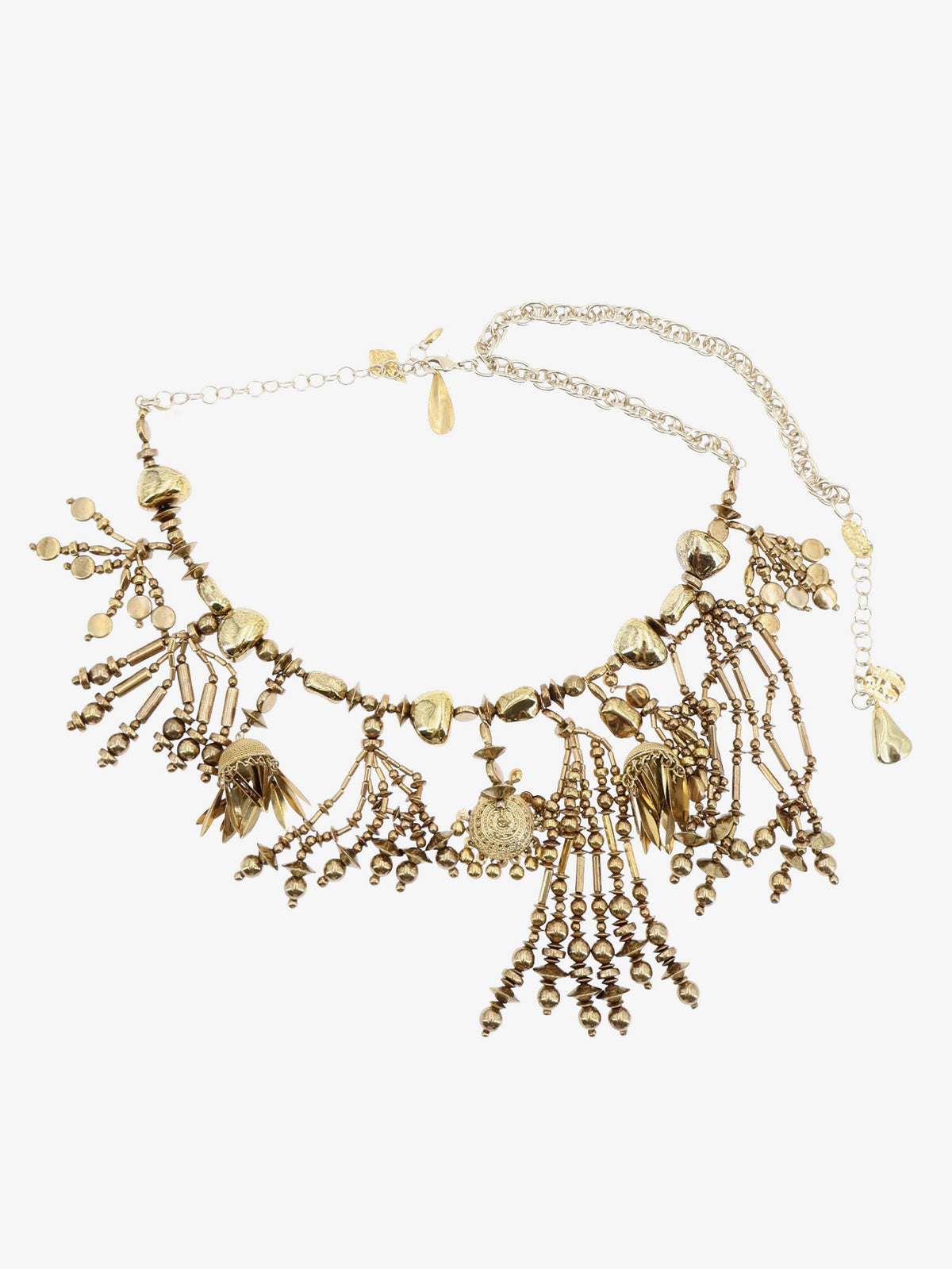 Tassel Pendant brass and resin necklace