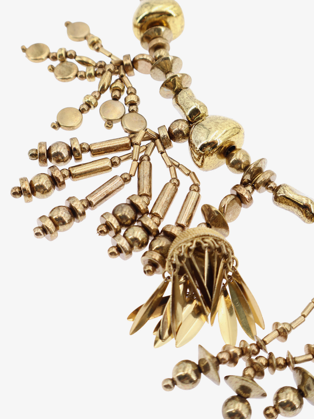 Tassel Pendant brass and resin necklace