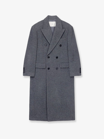 Wool and cashmere blend double-breasted coat thumbnail