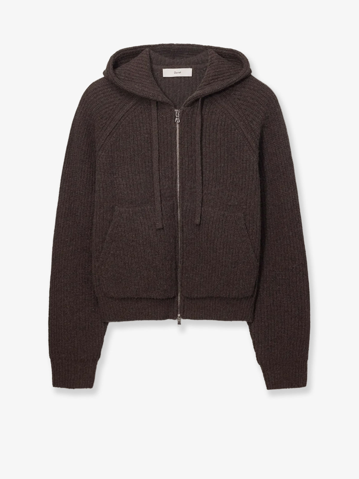 Unisex wool blend hooded cardigan