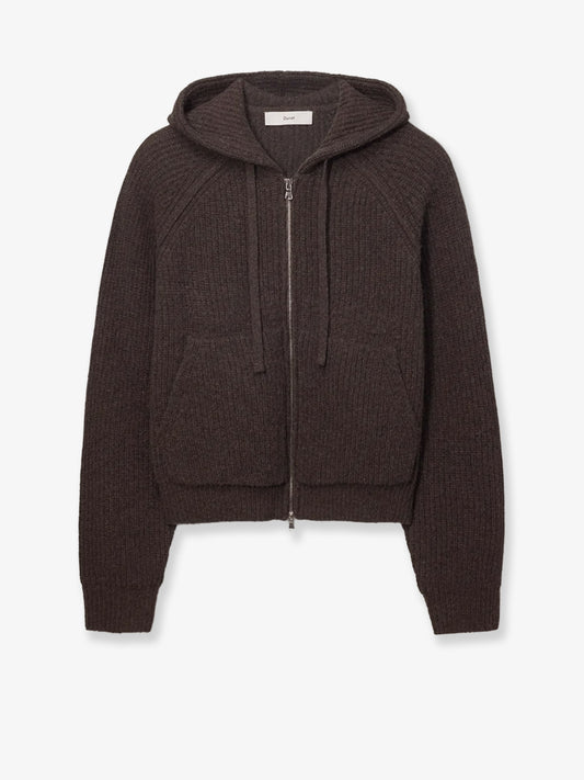 Cardigan Unisex in misto lana con cappuccio