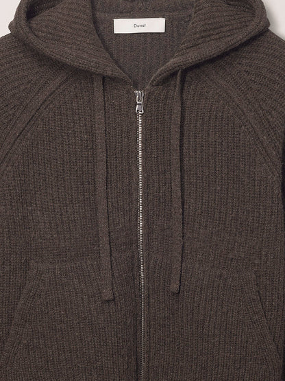 Unisex wool blend hooded cardigan thumbnail