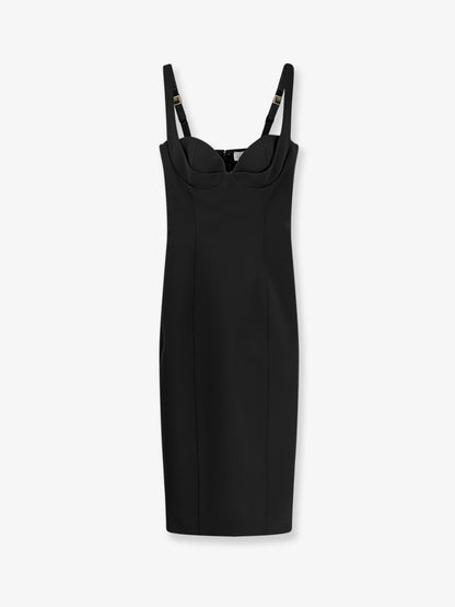 Fitted stretch fabric midi dress thumbnail