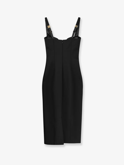 Fitted stretch fabric midi dress thumbnail