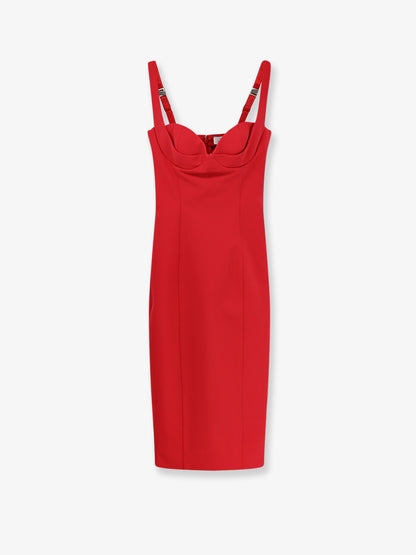 Fitted stretch fabric midi dress thumbnail