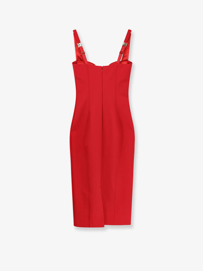 Fitted stretch fabric midi dress thumbnail
