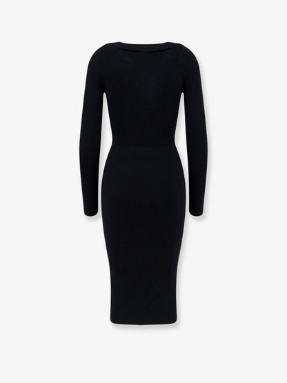 Long viscose blend dress thumbnail