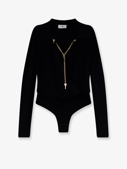Viscose blend bodysuit with jewel charm detail thumbnail
