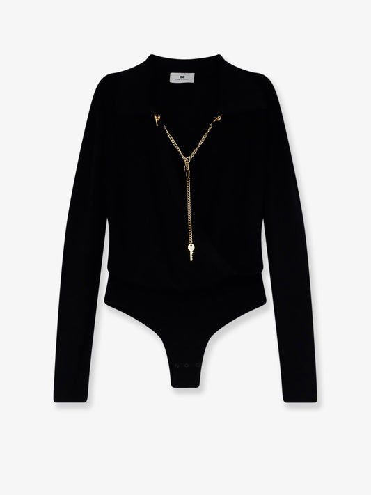 Body in misto viscosa con dettaglio charm gioiello