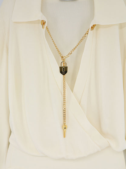 Viscose blend bodysuit with jewel charm detail thumbnail