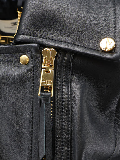 Leather biker jacket thumbnail