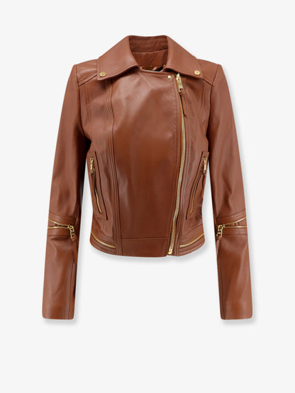 Leather biker jacket thumbnail