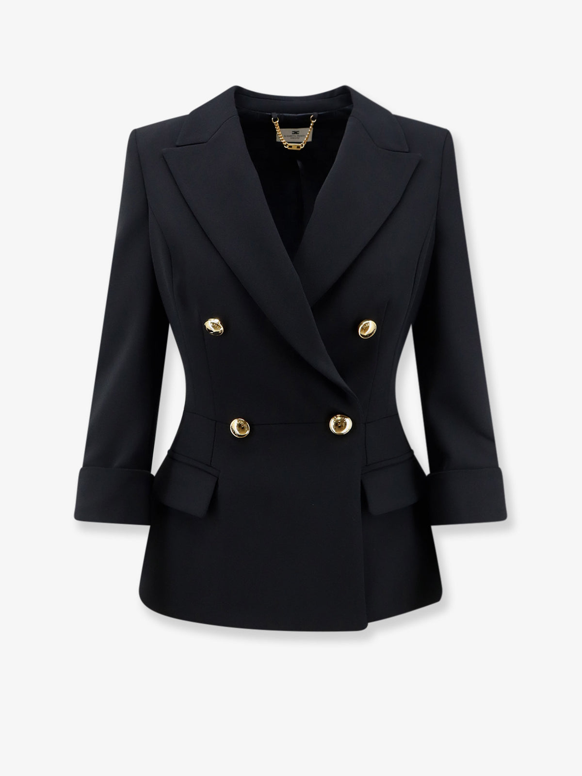 Stretch fabric blazer with logoed cufflinks