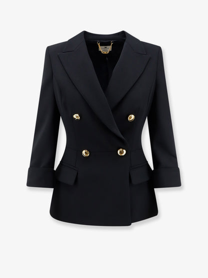Stretch fabric blazer with logoed cufflinks thumbnail