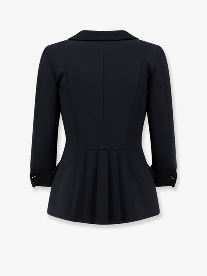 Stretch fabric blazer with logoed cufflinks thumbnail