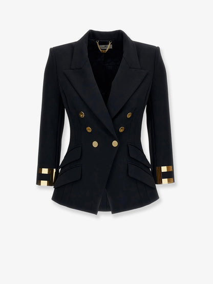 Double-breasted blazer with Monogram gold metal details thumbnail