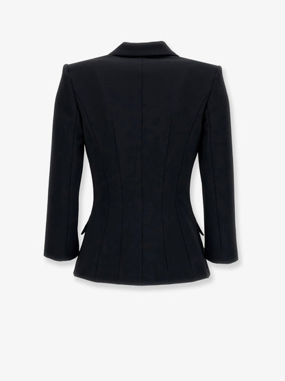 Double-breasted blazer with Monogram gold metal details thumbnail