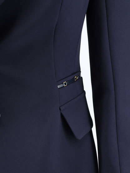 Slim fit blazer with gold logo clamps thumbnail