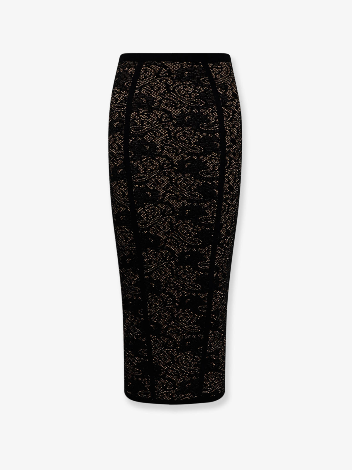 Embroidered knitted skirt
