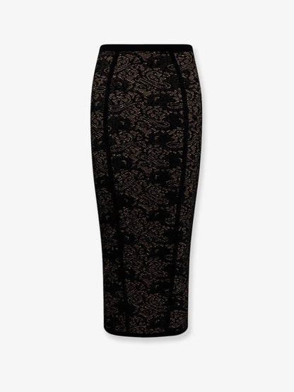 Embroidered knitted skirt thumbnail