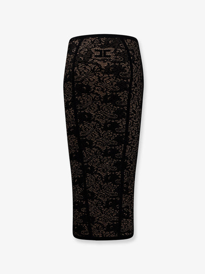Embroidered knitted skirt thumbnail