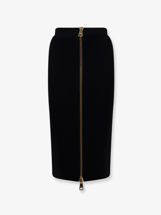 Gonna in viscosa e nylon con zip