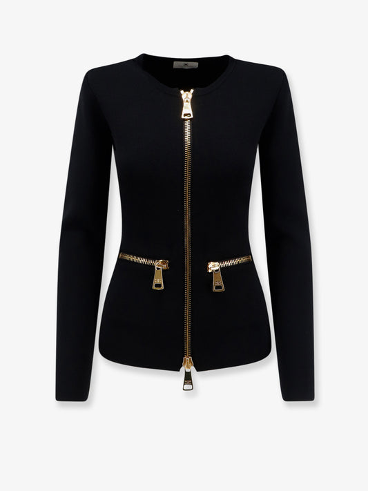 Knitted blazer with zip