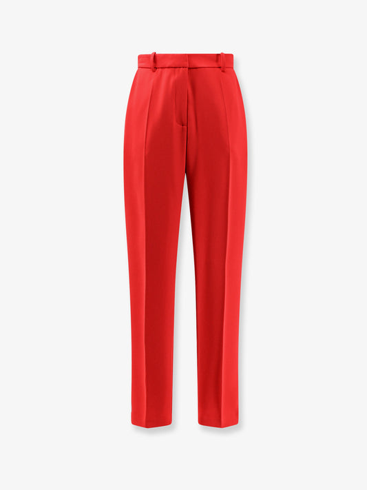 Regular fit crepe trousers