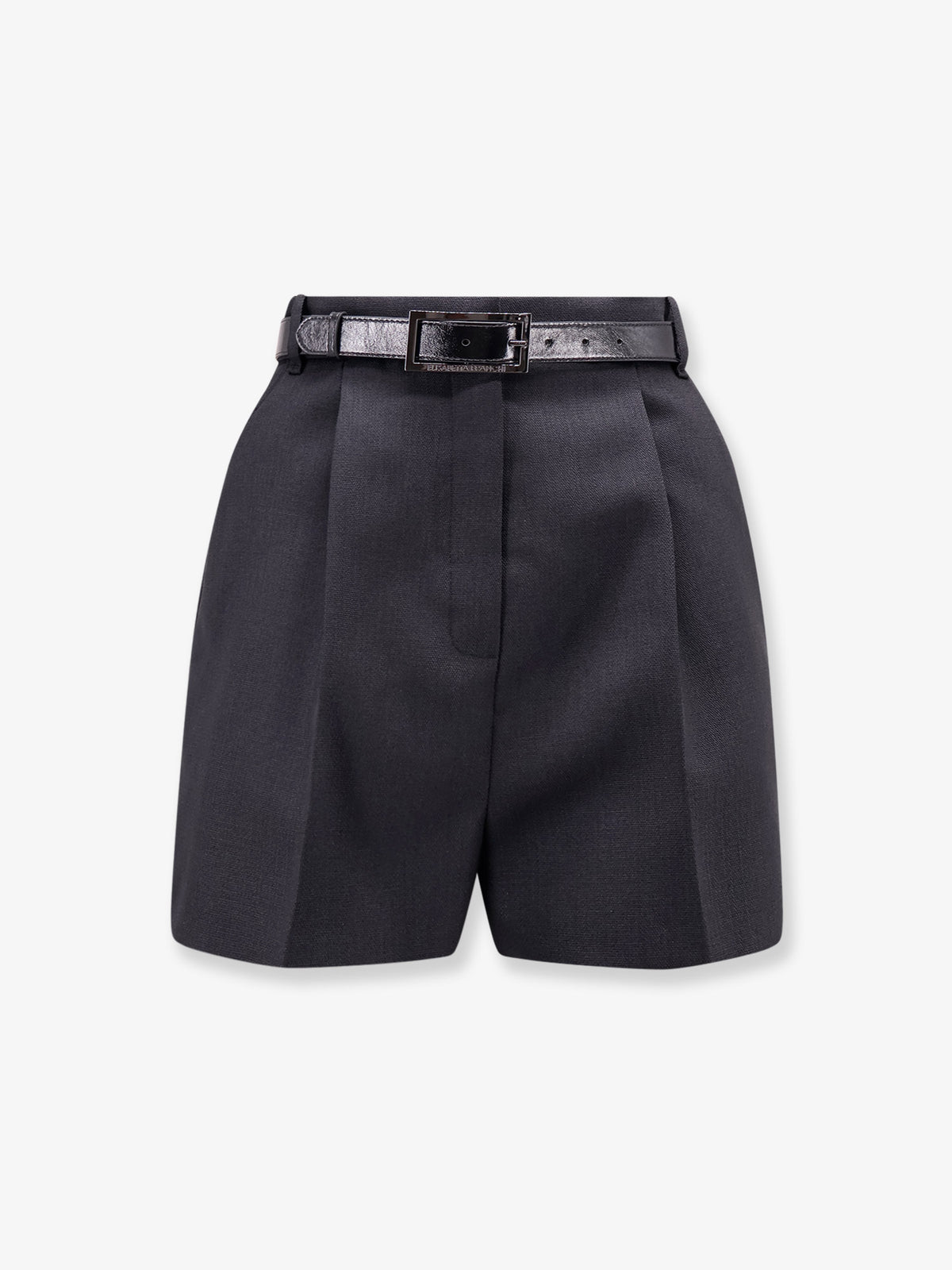 Virgin wool shorts with belt