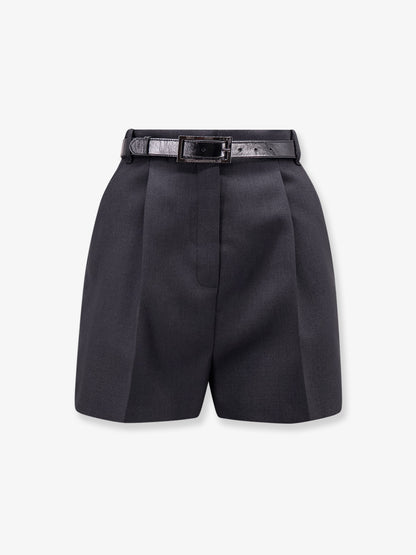Virgin wool shorts with belt thumbnail