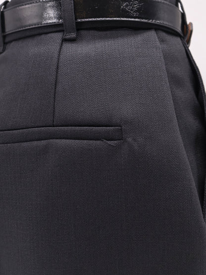 Virgin wool shorts with belt thumbnail