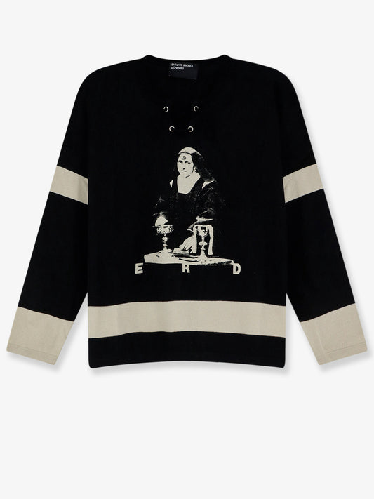 Cotton sweater with print on the front