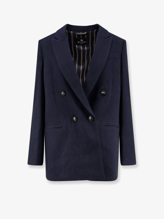 Blazer doppiopetto in lana stretch