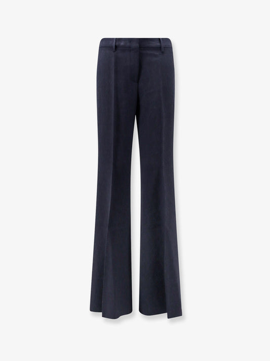 Wool blend trousers with paisley pattern