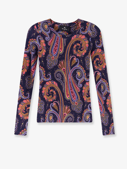 Paisley viscose and wool t-shirt thumbnail