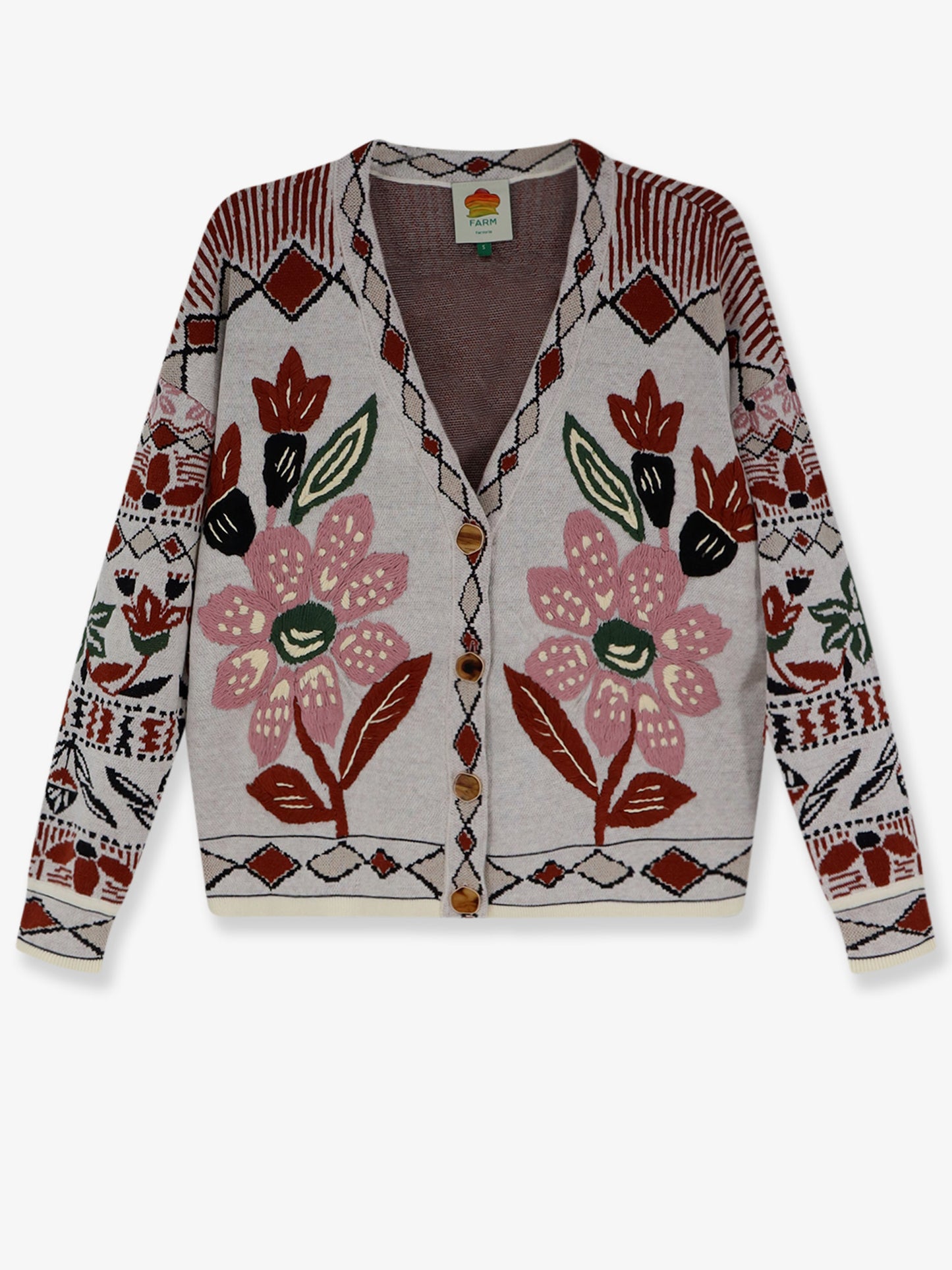 Cardigan with Multicolor embroidery