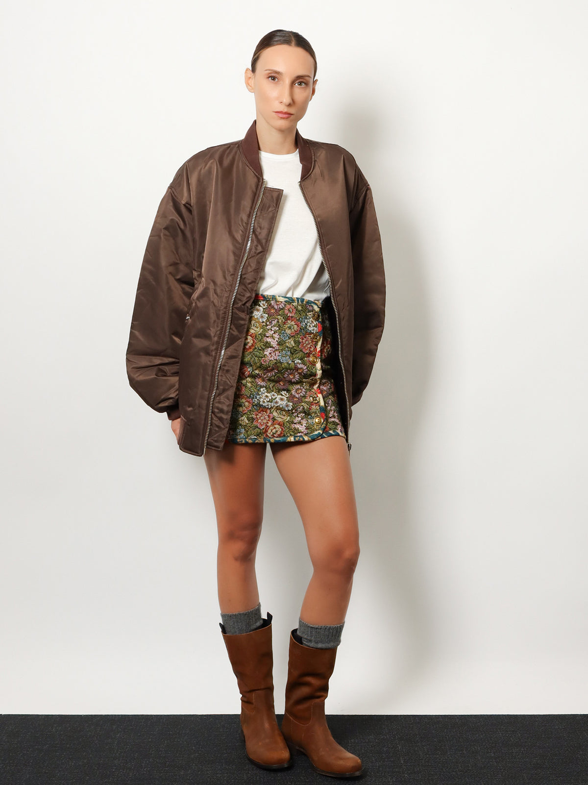 Jacquard Arabesque Matelassé Mini Skirt