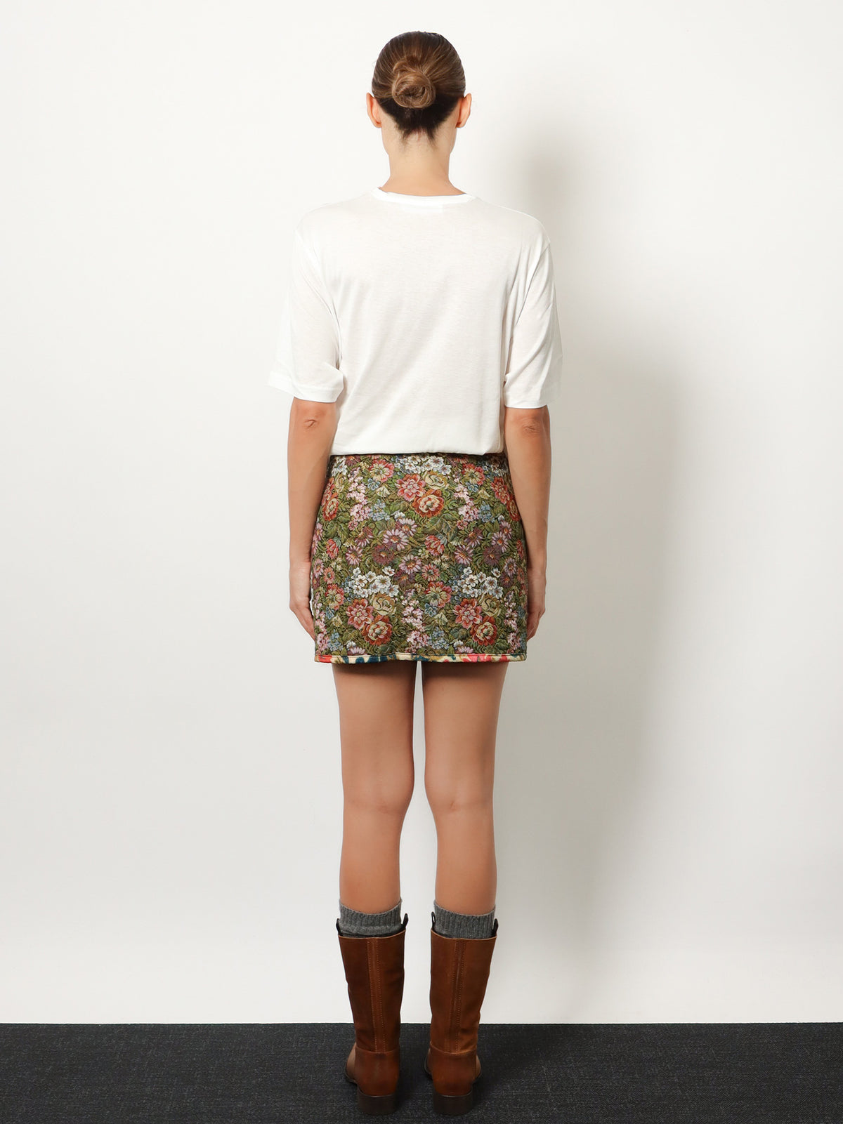 Jacquard Arabesque Matelassé Mini Skirt