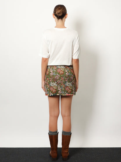 Jacquard Arabesque Matelassé Mini Skirt thumbnail