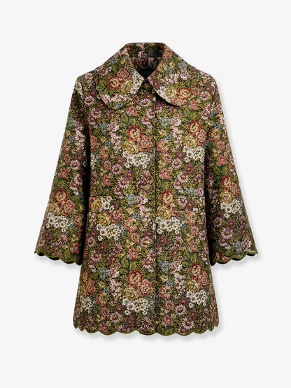Flower Jacquard Trenchcoat with Logo patch thumbnail