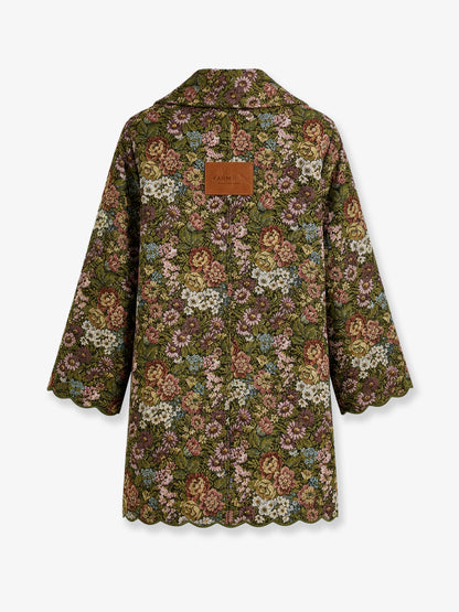Flower Jacquard Trenchcoat with Logo patch thumbnail
