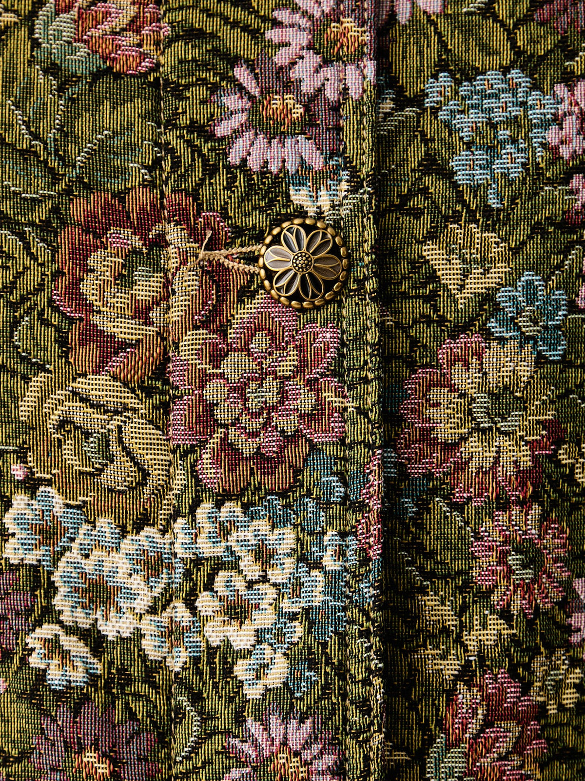 Flower Jacquard Trenchcoat with Logo patch