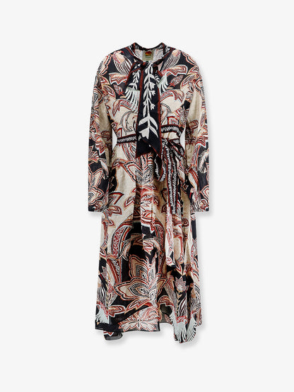 Viscose Tapestry Dream Long-Sleeve Midi dress thumbnail