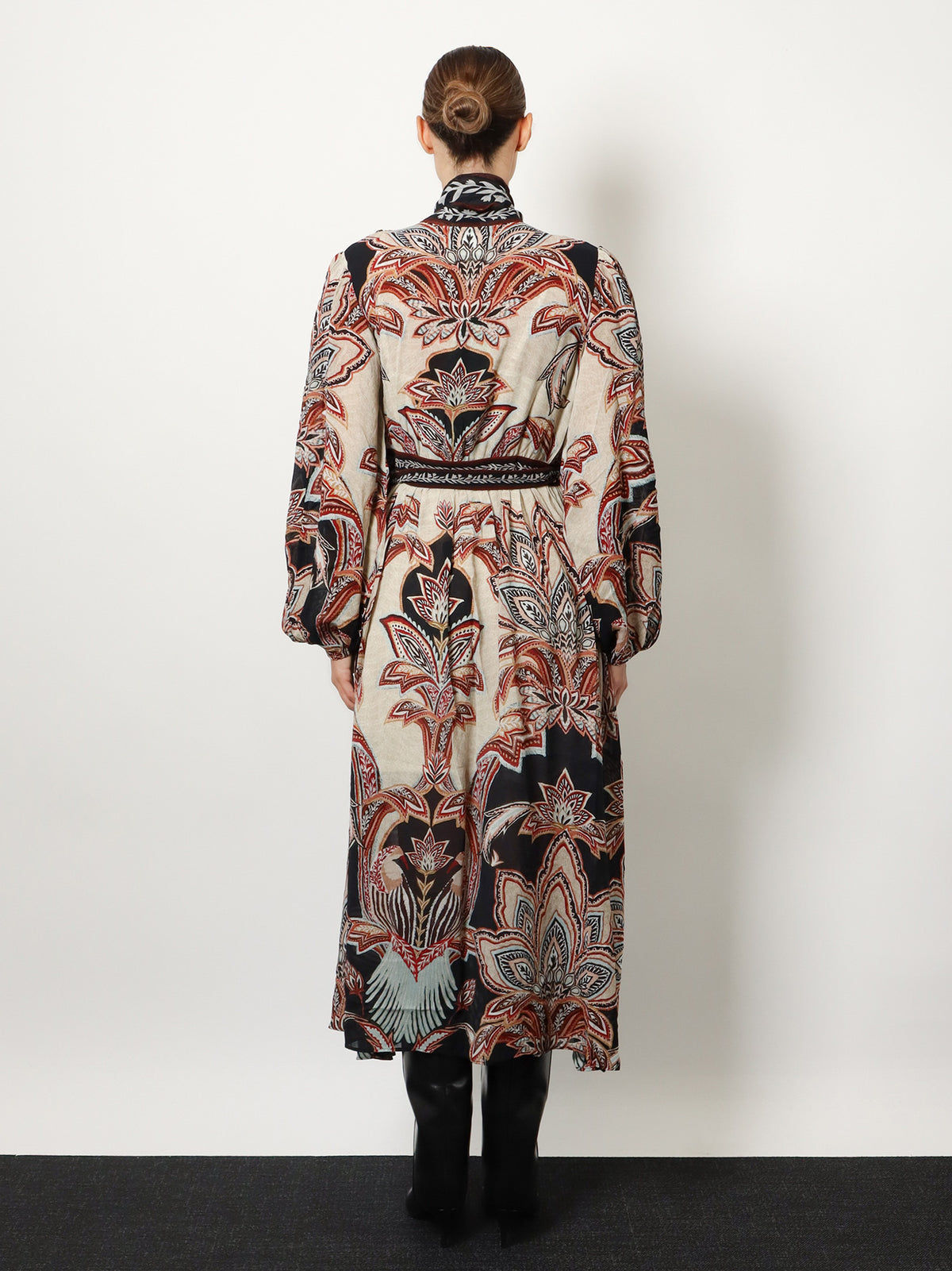 Viscose Tapestry Dream Long-Sleeve Midi dress