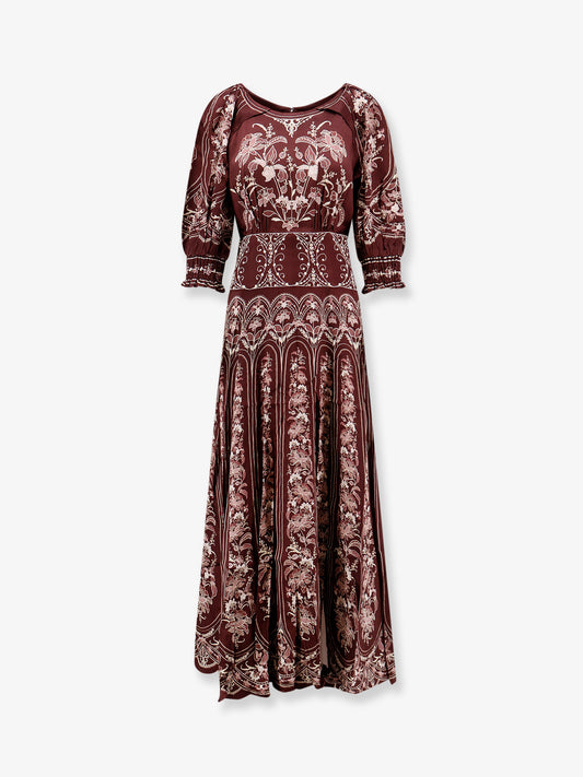 Liz Lenzing™ Ecovero™ burgundy viscose maxi dress