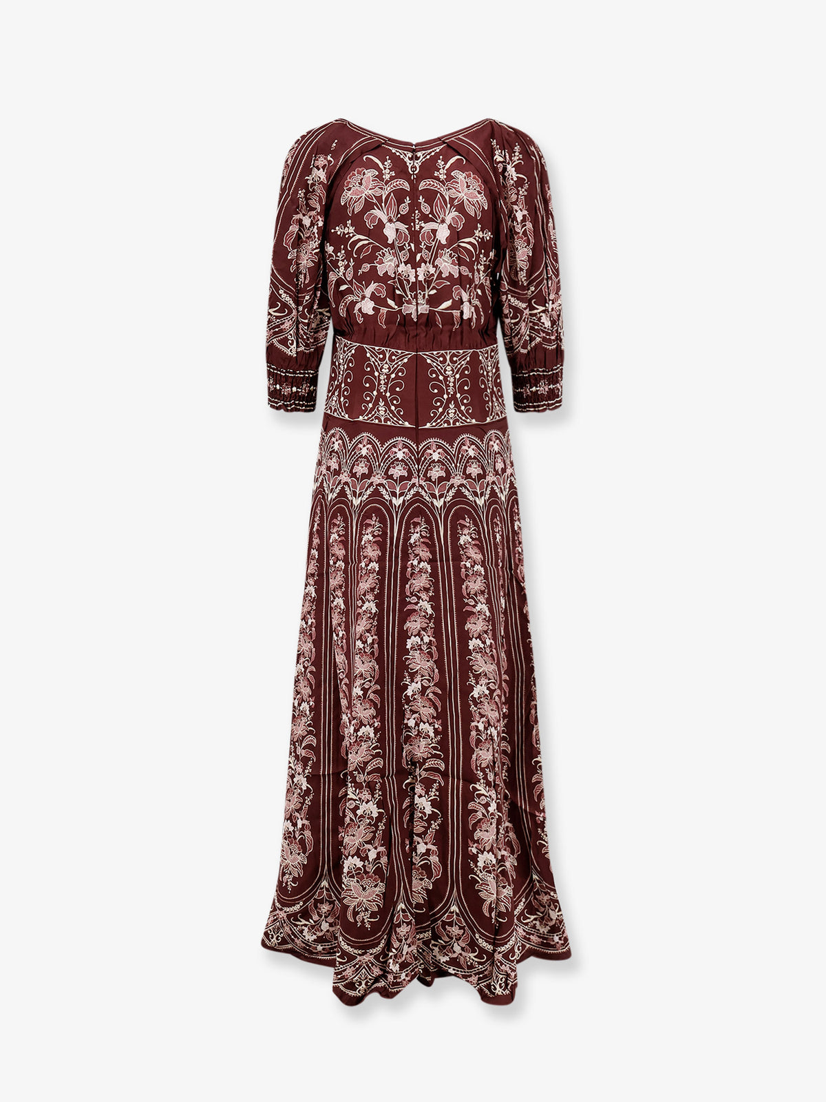 Liz Lenzing™ Ecovero™ burgundy viscose maxi dress